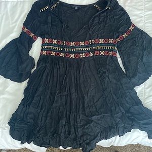 American Eagle boho printed bell sleeve dress.